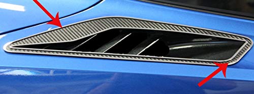 2014-2019 Chevrolet Corvette C7 Rear Quarter Vent Cover Plates - Genuine Carbon Fiber Replacement Parts (2-Piece Set) - Enhances Aerodynamics & Sporty Appearance for Track or Street Use