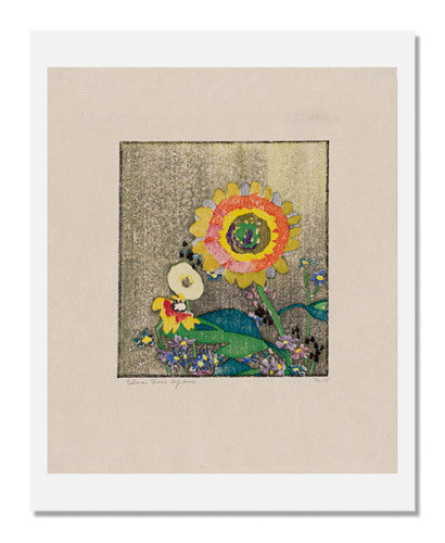Edna Boies Hopkins Orange Sunflower Art Print - Vintage Floral Wall Decor for Living Room, Bedroom & Office