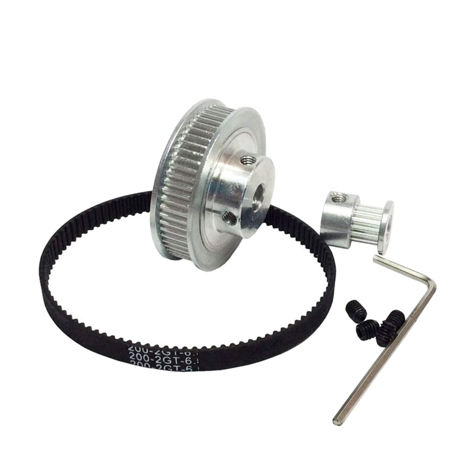 HTD 2GT Timing Belt Pulley Kit - GT2 Timing Belt Closed-Loop 200mm Pulley (20 Teeth + 60 Teeth) for 3D Printers | High Precision CNC Machined Aluminum Pulleys | Perfect for 3D Printing, CNC Machines & DIY Robotics Projects