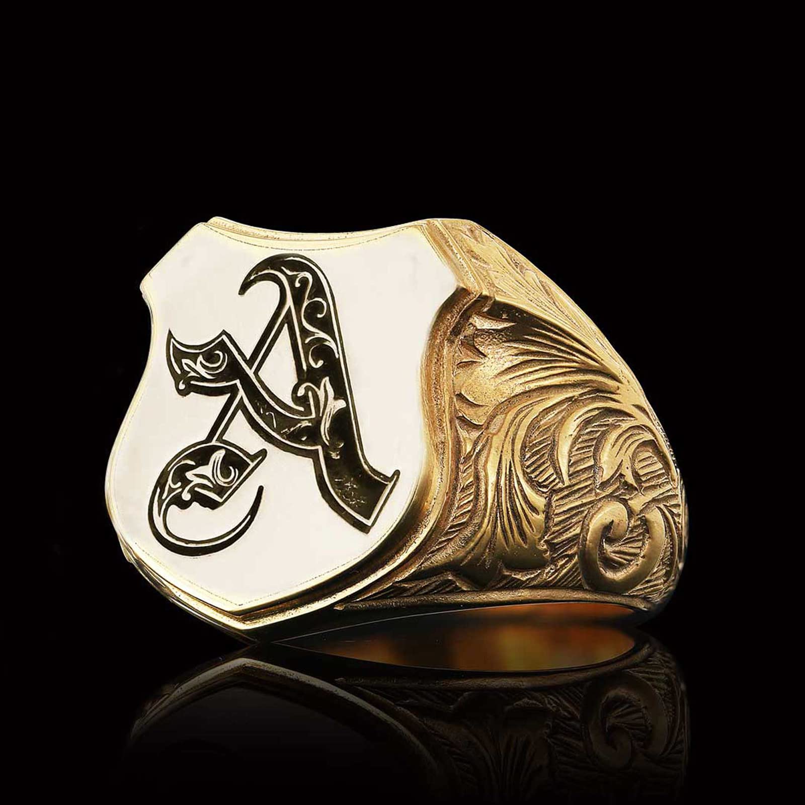 Custom Initial Letter Ring for Men - Handmade Monogram Silver Signet Ring with A-Z Alphabet Jewelry - Personalized Name Ring for Gifts, Engagements & Everyday Wear