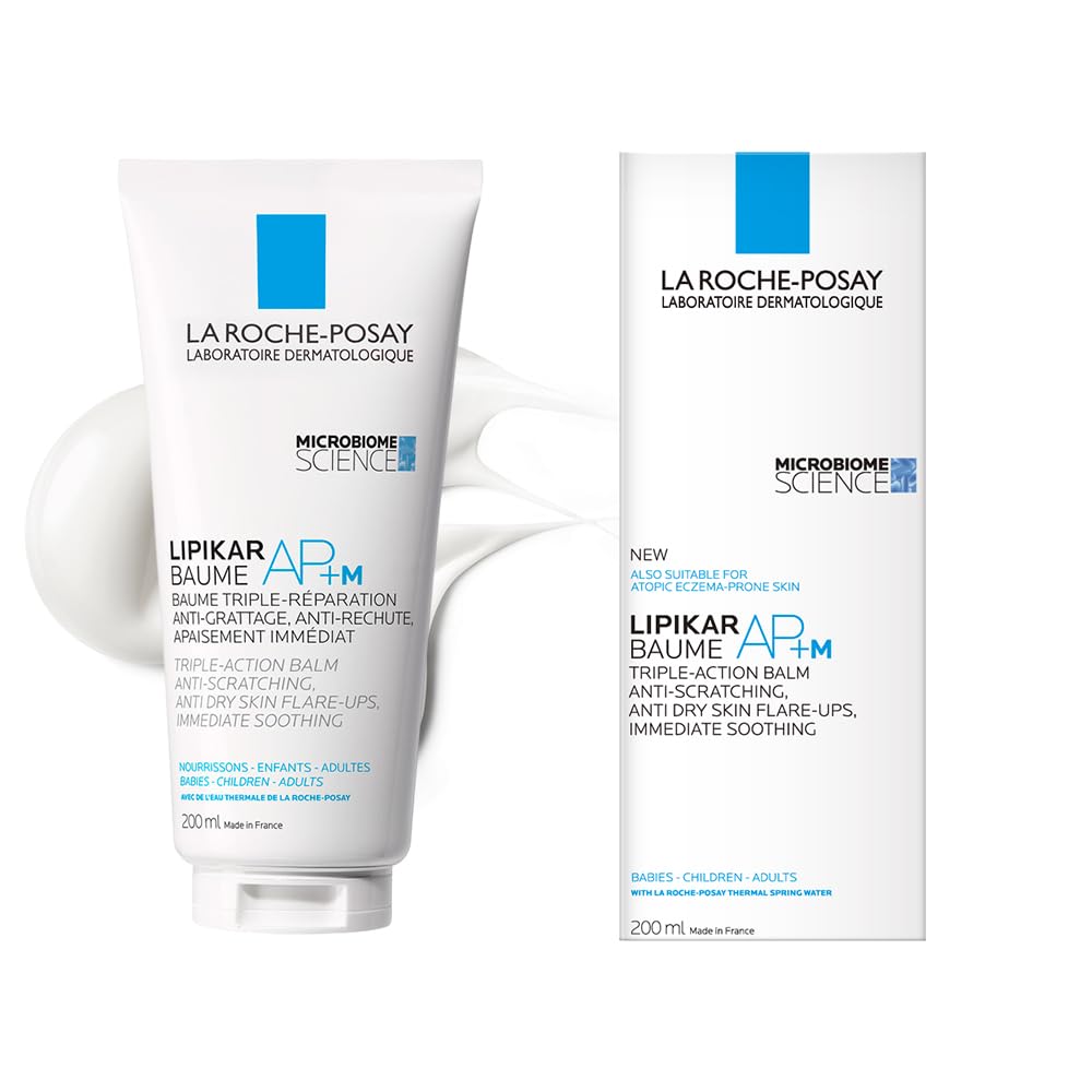 La Roche-Posay Lipikar AP+M Face & Body Balm - 7.1 oz (200g) with Shea Butter & Niacinamide - Intense Hydration for Dry, Sensitive Skin - Perfect for Daily Moisturizing & Eczema Relief