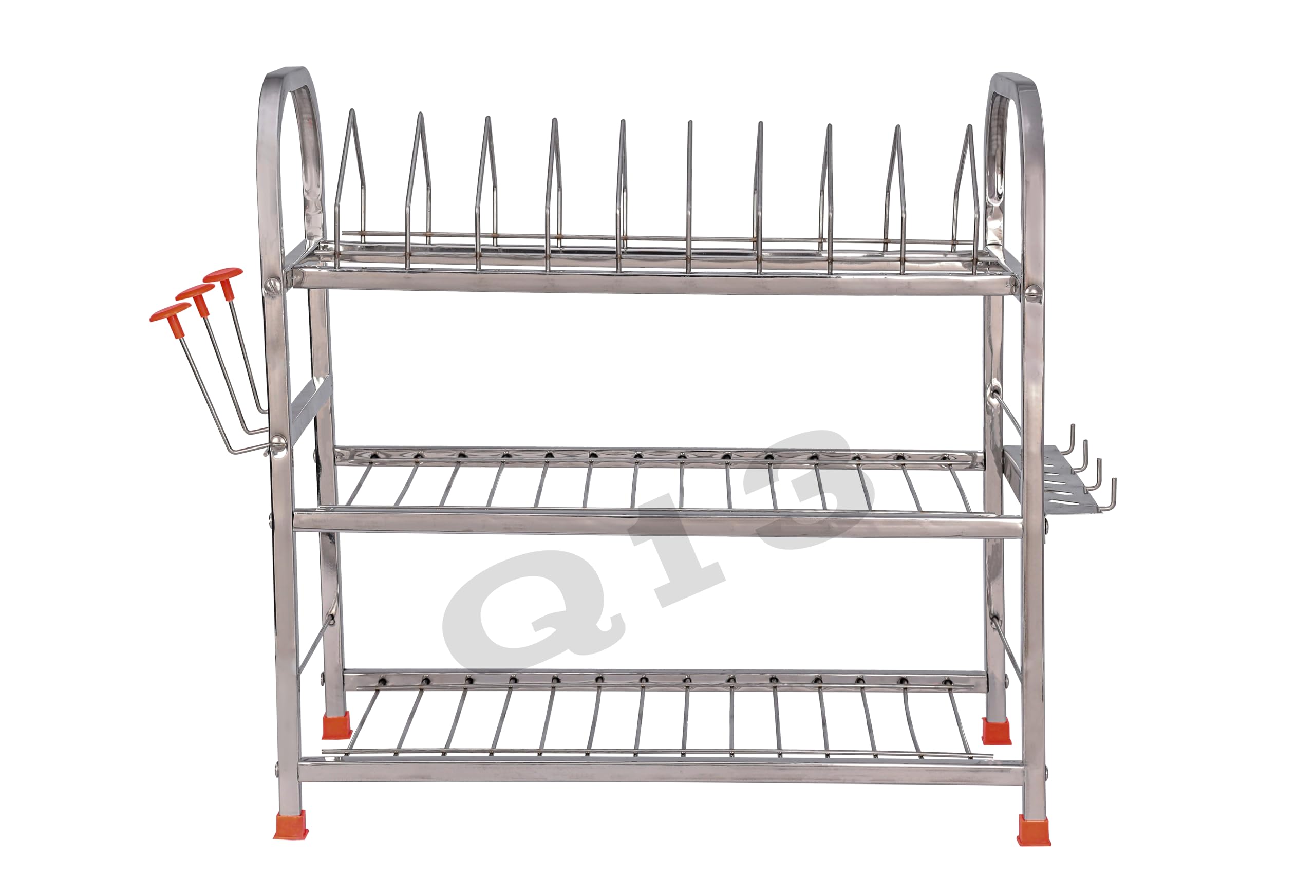 4RCE Stainless Steel Kitchen Utensil Stand | 18x18 Dish Rack & Organizer | Wall Mount or Countertop Drying Rack for Spoons, Ladles & Cooking Tools | Perfect for Small Kitchens & Dish Drying Stations