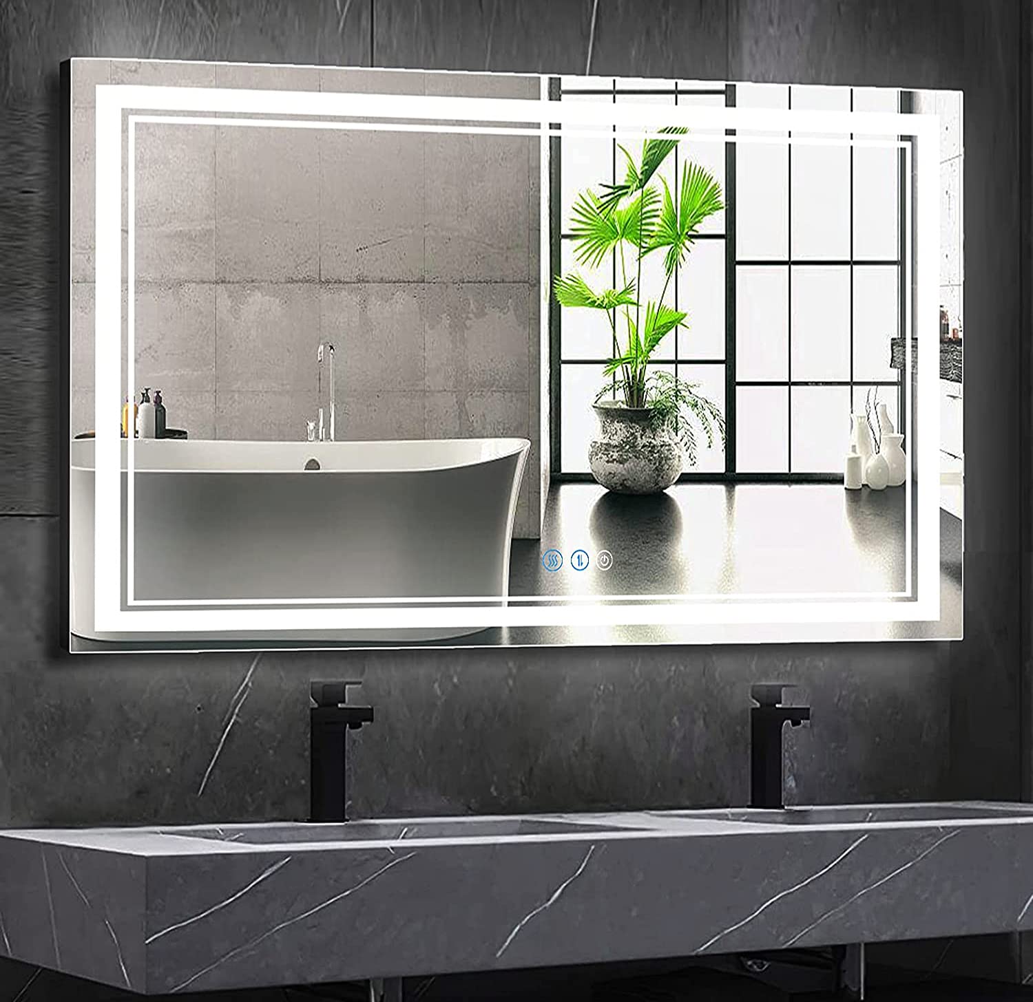 48x32 Inch LED Bathroom Mirror with Lights - Dimmable Anti-Fog Smart Vanity Mirror for Makeup, 3 Color Temperatures, Wall Mounted Large Bathroom Mirror - Perfect for Vanity, Dressing Room & Modern Bathroom Decor