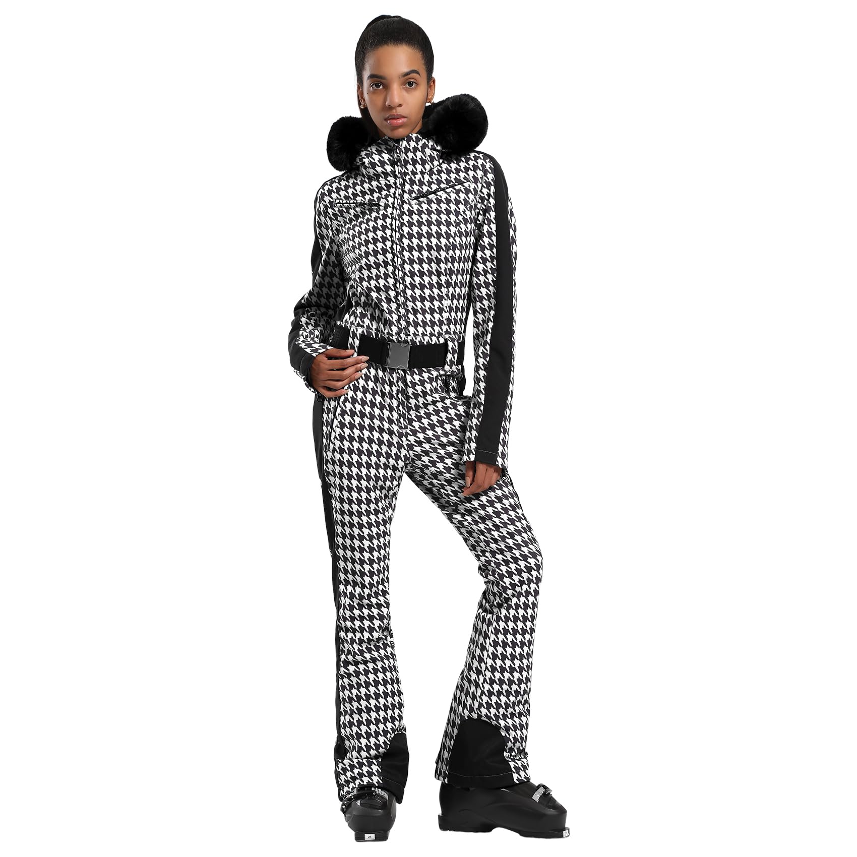 GSOU SNOW Women's One-Piece Ski Suit - Waterproof Windproof Insulated Snowboard Jumpsuit for Skiing, Snowboarding & Winter Outdoor Activities | Perfect for Alpine Resorts & Cold Weather Adventures