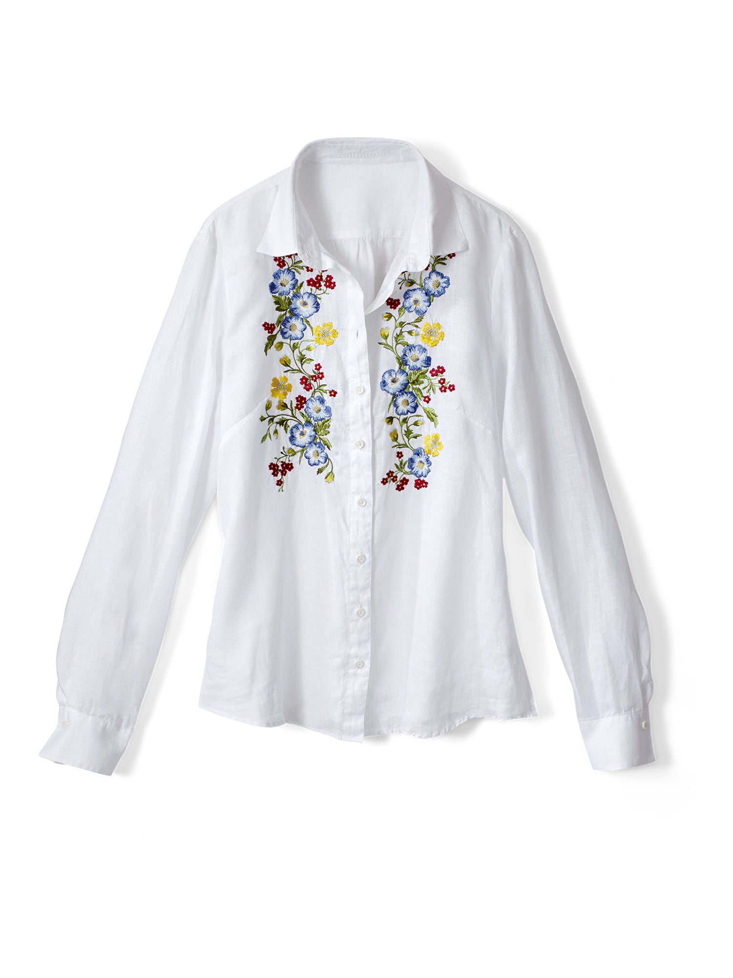 Millie Embroidered Linen Shirt for Women - Breathable Summer Blouse with Floral Embroidery | Perfect for Casual Outings, Beach Vacations & Boho Style Outfits