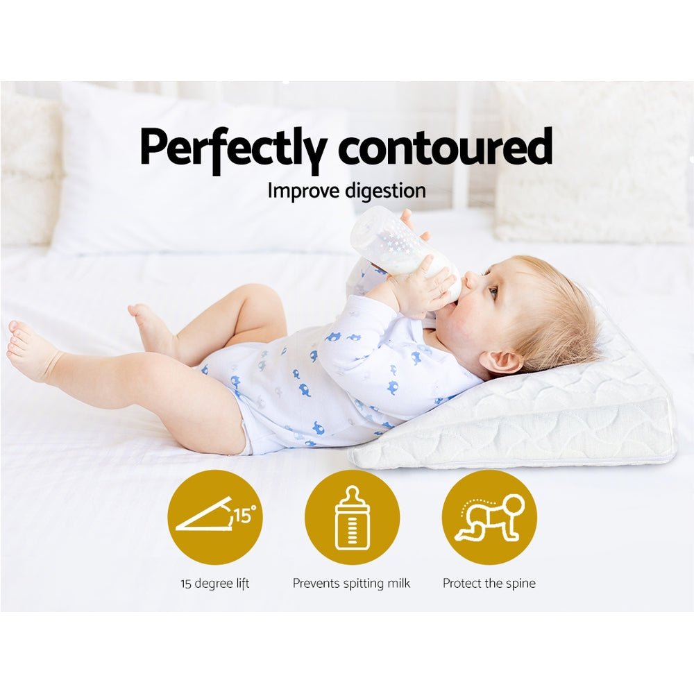 **Giselle Memory Foam Wedge Pillow for Baby - Neck & Back Support Cushion - Perfect for Sleeping, Nursing, and Reclining**