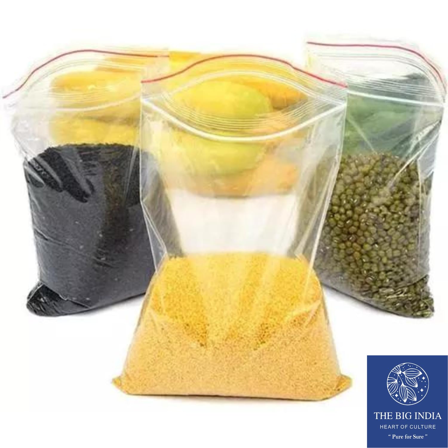 THE BIG INDIA 3x3 Inch Zip Lock Pouch Storage Bags - 100 Pack Reusable Plastic Bags for Jewelry, Cosmetics, Buttons, Coins & More | Transparent Multi-Purpose Organizer for Travel, Home & Office Use