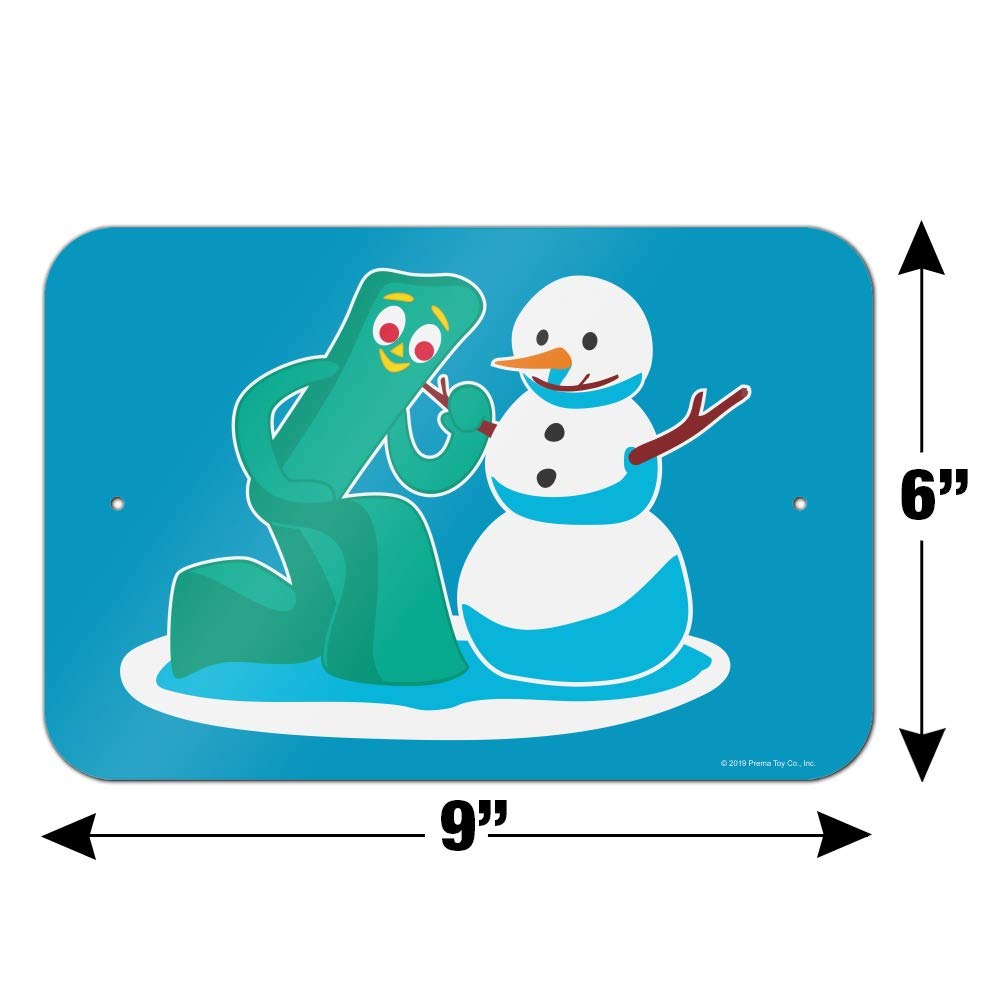 GRAPHICS & MORE Gumby Making A Snowman Sign - Fun Office & Home Decor for Christmas, Winter Holidays & Business Gifts