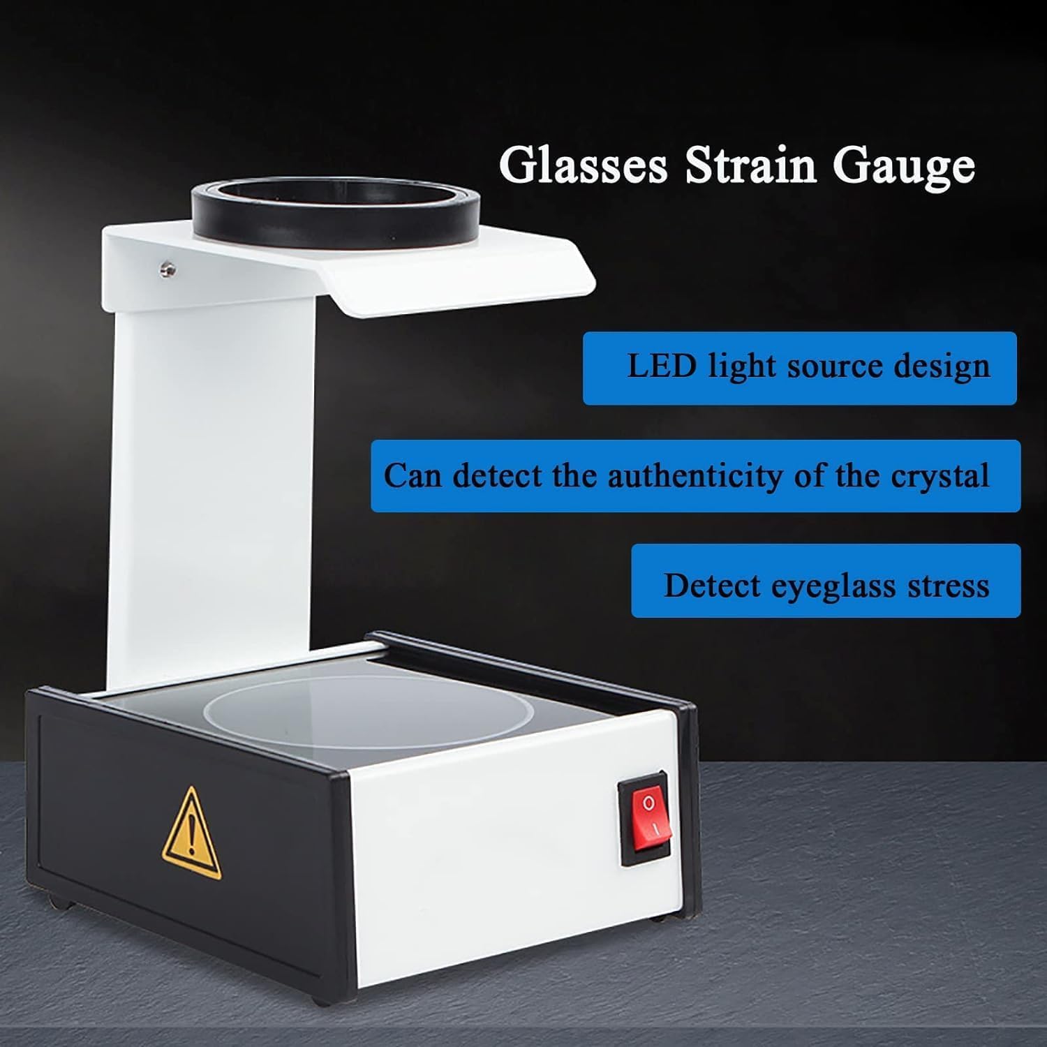 LED Lens Stress Tester with Adjustable Brightness - Authentic Crystal Detector for Optical Lenses, Polarizers & Eyeglasses - Perfect for Jewelry Appraisal, Optical Labs and Eyewear Quality Control