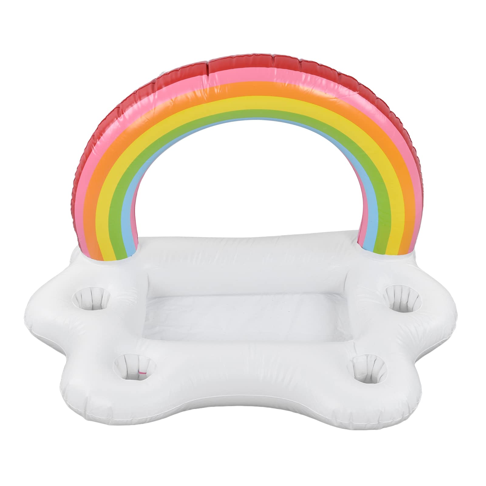 Omabeta Inflatable Rainbow Cloud Pool Float with Drink Holder - Fun Floating Beverage & Fruit Serving Bar for Kids and Adults, Perfect for Beach, Pool, and Summer Water Play