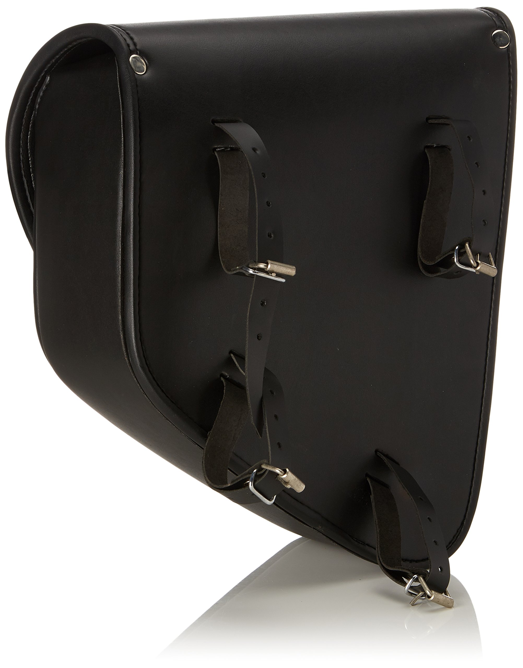 Custom AP0005N Left Side Barcelona Leather Saddlebag for Harley Davidson Sportster & Kawasaki Vulcan S - Black Motorcycle Bag for Cruiser Bikes | Perfect for Long Rides & Daily Commuting
