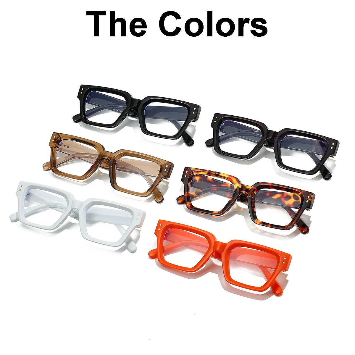 JOVAKIT Square Blue Light Blocking Glasses for Women & Men - Trendy Thick Frame Computer Eyeglasses | Anti-Eyestrain & UV Protection | Perfect for Office Work, Gaming & Screen Time