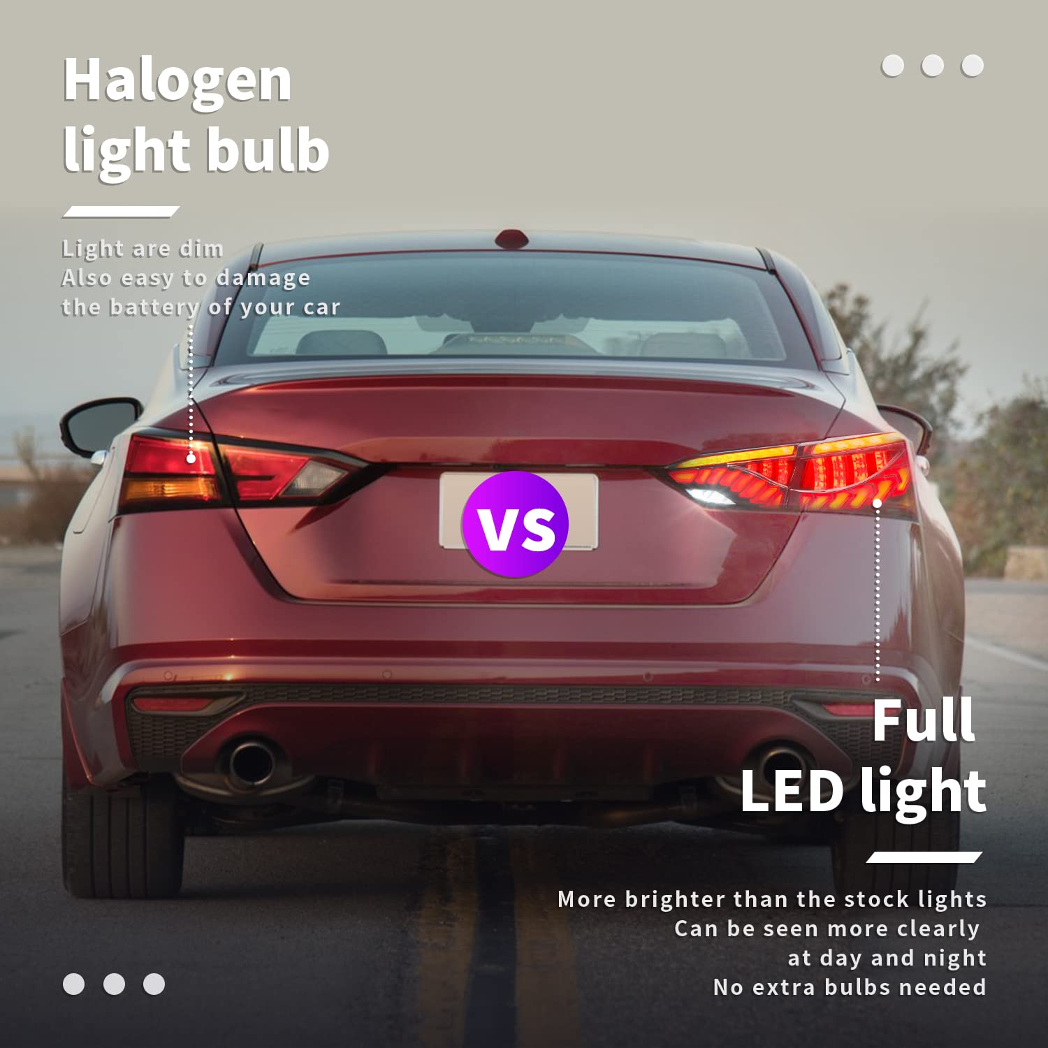 Premium LED Tail Lights for 2019-2024 Nissan Altima (6th Gen S/SR/SV/SL/Platinum) - 3D Animation DRL & Sequential Turn Signals - Waterproof & Easy Installation - Perfect for Night Driving & Car Customization