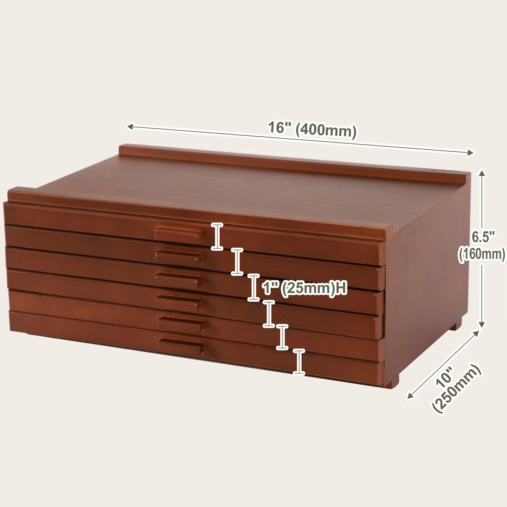 VISWIN Upgraded 6-Drawer Wooden Art Supply Organizer - Premium Beechwood Storage Box with Removable Dividers for Paints, Markers, Pencils, Pens & Brushes | Portable Artist Tool Box for Studio, Classroom & Home Craft Organization