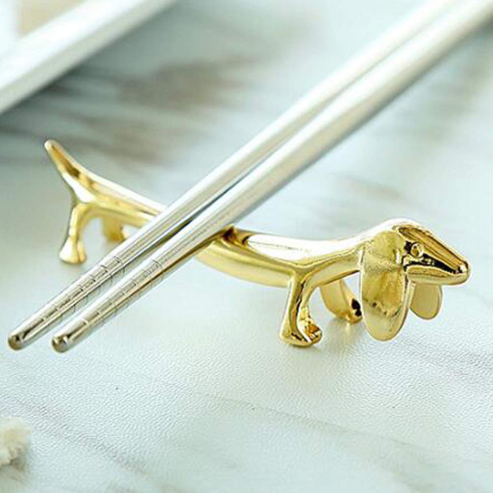 2pcs Metal Dog-Shaped Chopstick Rest Holder - Elegant Spoon & Fork Stand for Wedding, Christmas, New Year Dinner Party - Perfect Table Centerpiece Decoration for Asian Cuisine & Holiday Celebrations