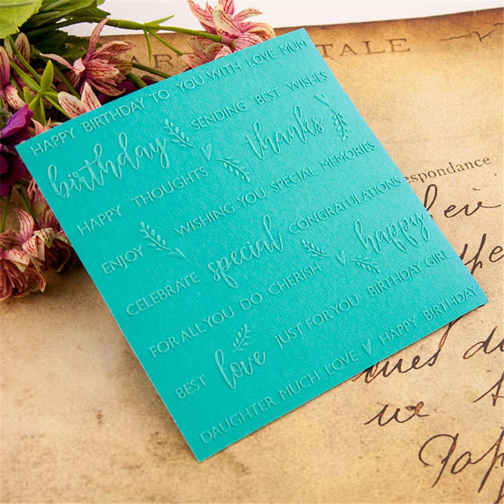 Happy Birthday Plastic Embossing Folders for Scrapbooking, Journaling, DIY Cards & Albums - 12pcs Craft Templates for Paper Crafts, Greeting Cards & Memory Books | Perfect for Birthday Cards, Wedding Invitations & Scrapbook Decorations