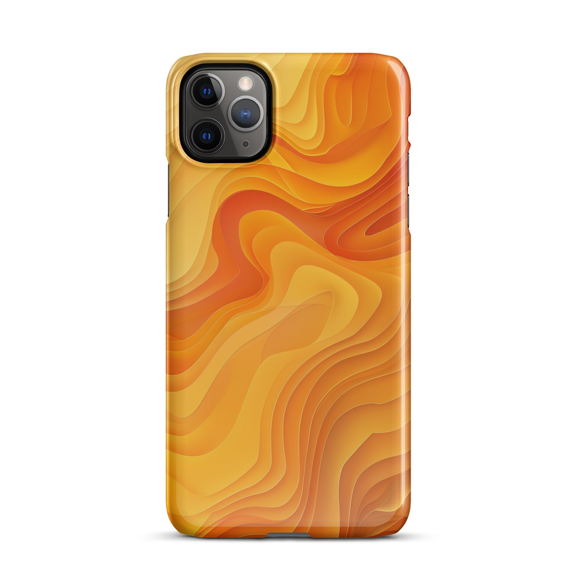 Abstract Yellow Snap Phone Case for iPhone 14/13/12/11 Pro Max - Trendy Protective Cover with Shock Absorption for Everyday Use, Travel & Outdoor Activities