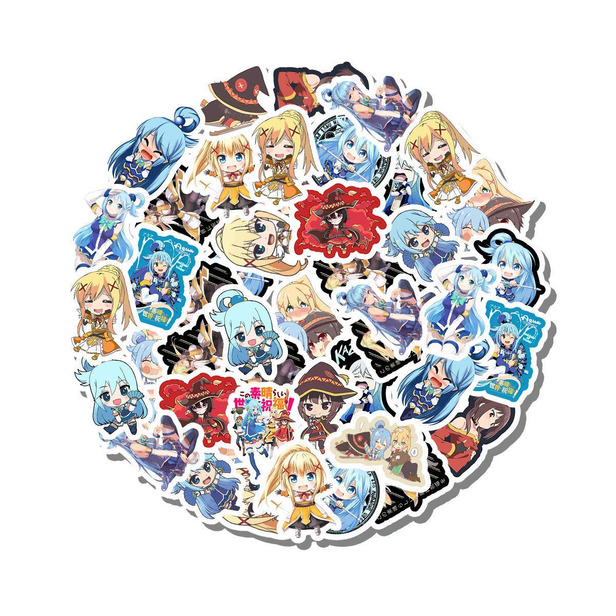 20 PCS Konosuba Anime Stickers Pack - Aesthetic Vinyl Waterproof Decals for Water Bottles, Laptops, Scrapbooking, Luggage, Skateboards & More - Perfect for DIY Crafts, School Supplies & Gift Giving