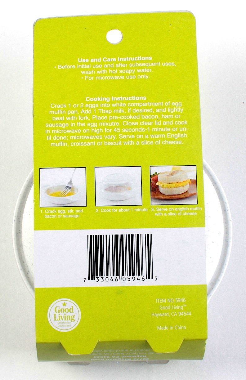 Good Living Microwave Egg Muffin Breakfast Sandwich Pan - 3-Pack Non-Stick Cookware for Quick & Easy Egg Muffins in 1 Minute - Perfect for Busy Mornings, Meal Prep & Healthy Breakfast On-The-Go