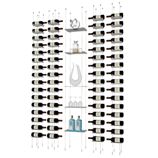Blue Grouse Floating Glass Shelf Unit - Modern Wall-Mounted Display for Bathroom, Kitchen, or Living Room Decor