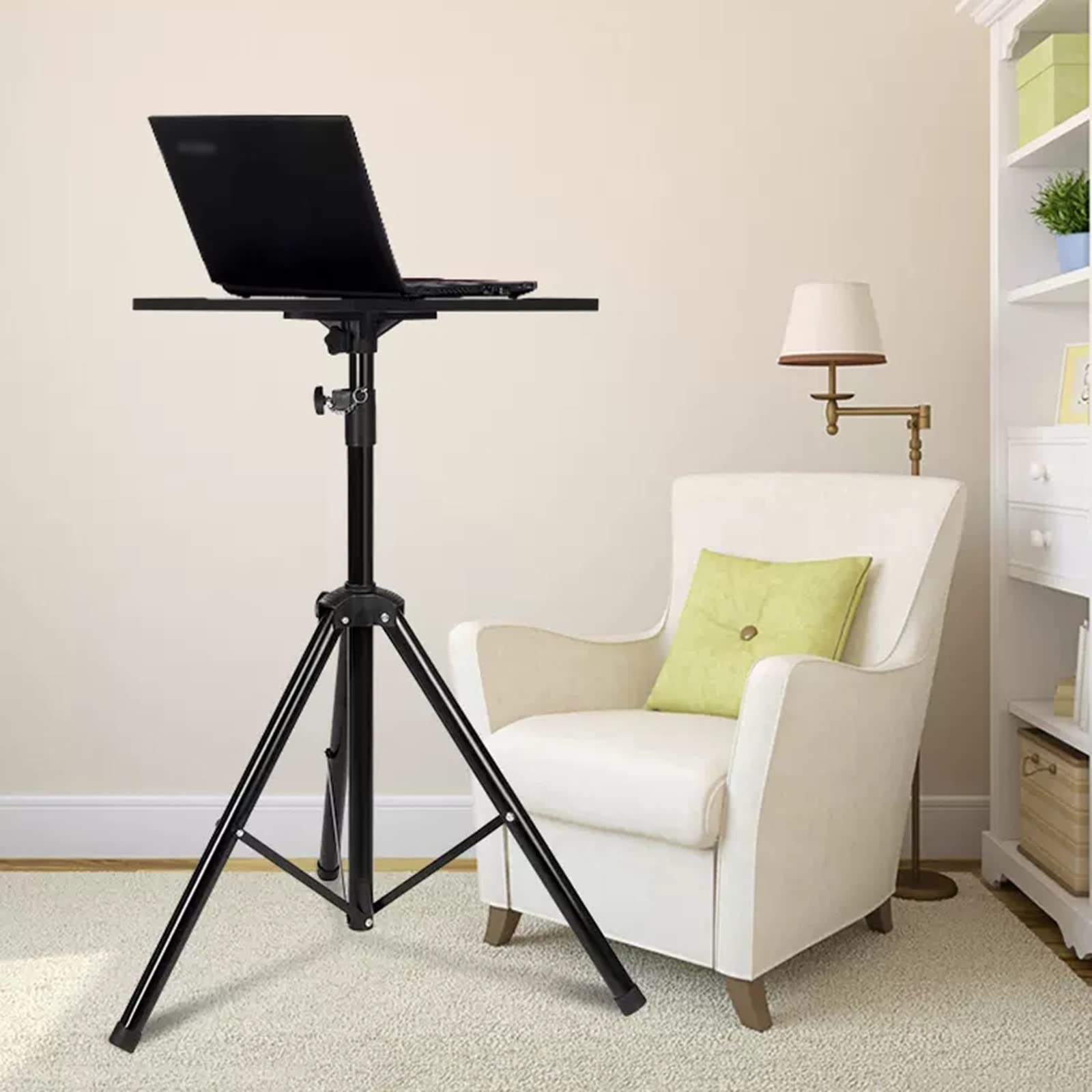 Universal Adjustable Projector Stand (1.2M) - Desktop & Floor Mount Bracket with Elevation Tray for Home Theater, Office Presentations & Outdoor Movie Nights