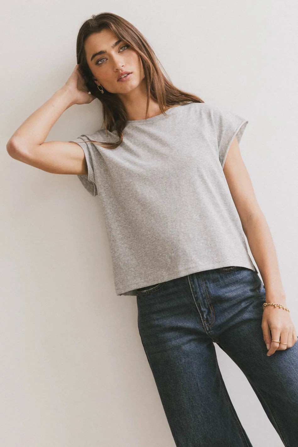 Harry Cutoff Top in Grey - Stylish Women's Crop T-Shirt for Summer Outfits & Casual Wear | FINAL SALE