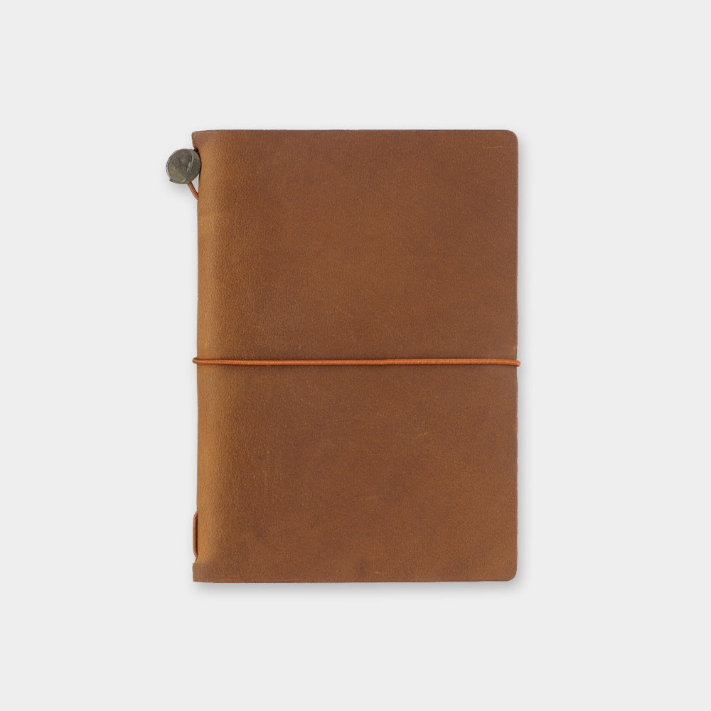 TRAVELER'S COMPANY TRAVELER'S Notebook Starter Kit - Passport Size in Camel Brown | Premium Travel Journal for Writing, Sketching & Memory Keeping | Perfect Gift for Travelers, Writers & Artists