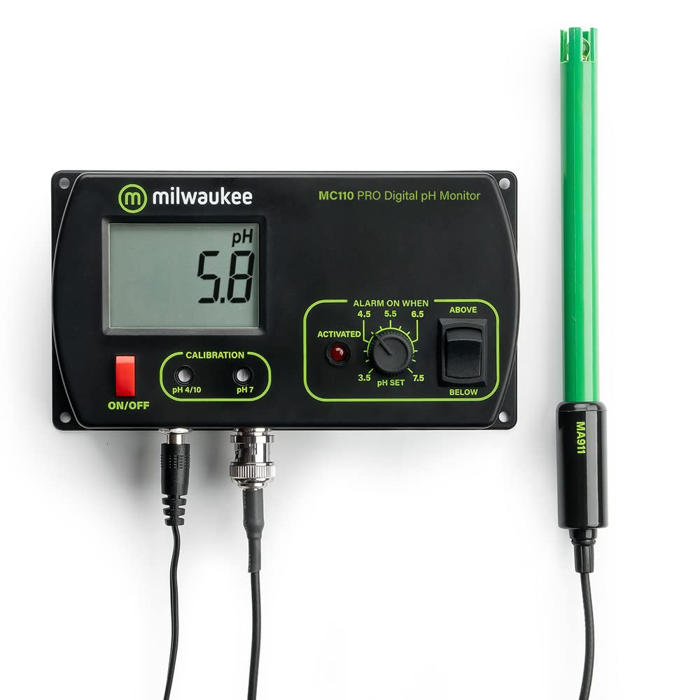 Milwaukee Instruments MIMC110 Digital pH Meter with Hi-Lo Alarm - Accurate Water Quality Tester for Aquariums, Pools & Hydroponics