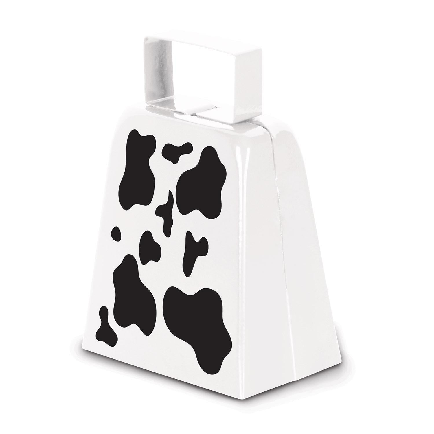 12 Pack Beistle Cow Print Cowbells - Fun Party Favors for Farm Theme Birthday, Western Decor, and Sporting Events