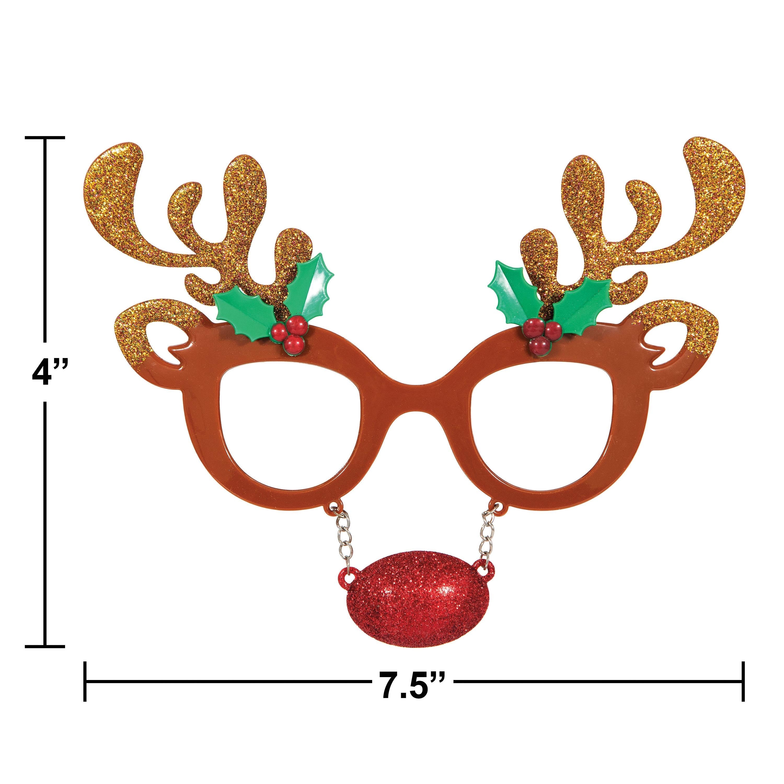 12-Piece Bulk Reindeer Christmas Glasses Party Favors - Festive Holiday Drinkware for Christmas Parties, Office Celebrations & Family Gatherings