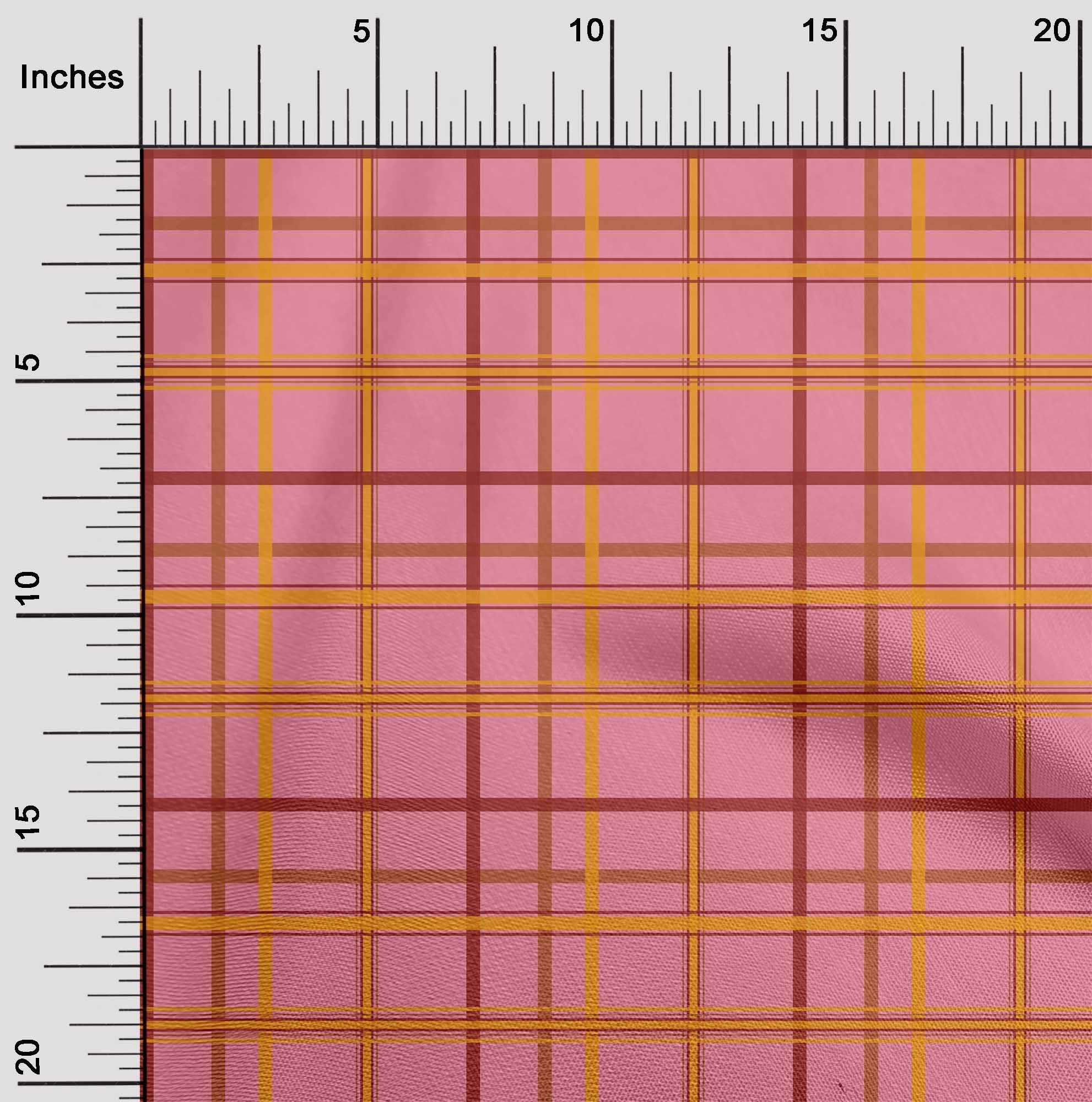Premium 100% Cotton Cambric Fabric - Medium Pink Madras Check Dress Material, 56 Inch Wide by The Yard | Perfect for DIY Dresses, Skirts, Blouses & Home Decor Projects