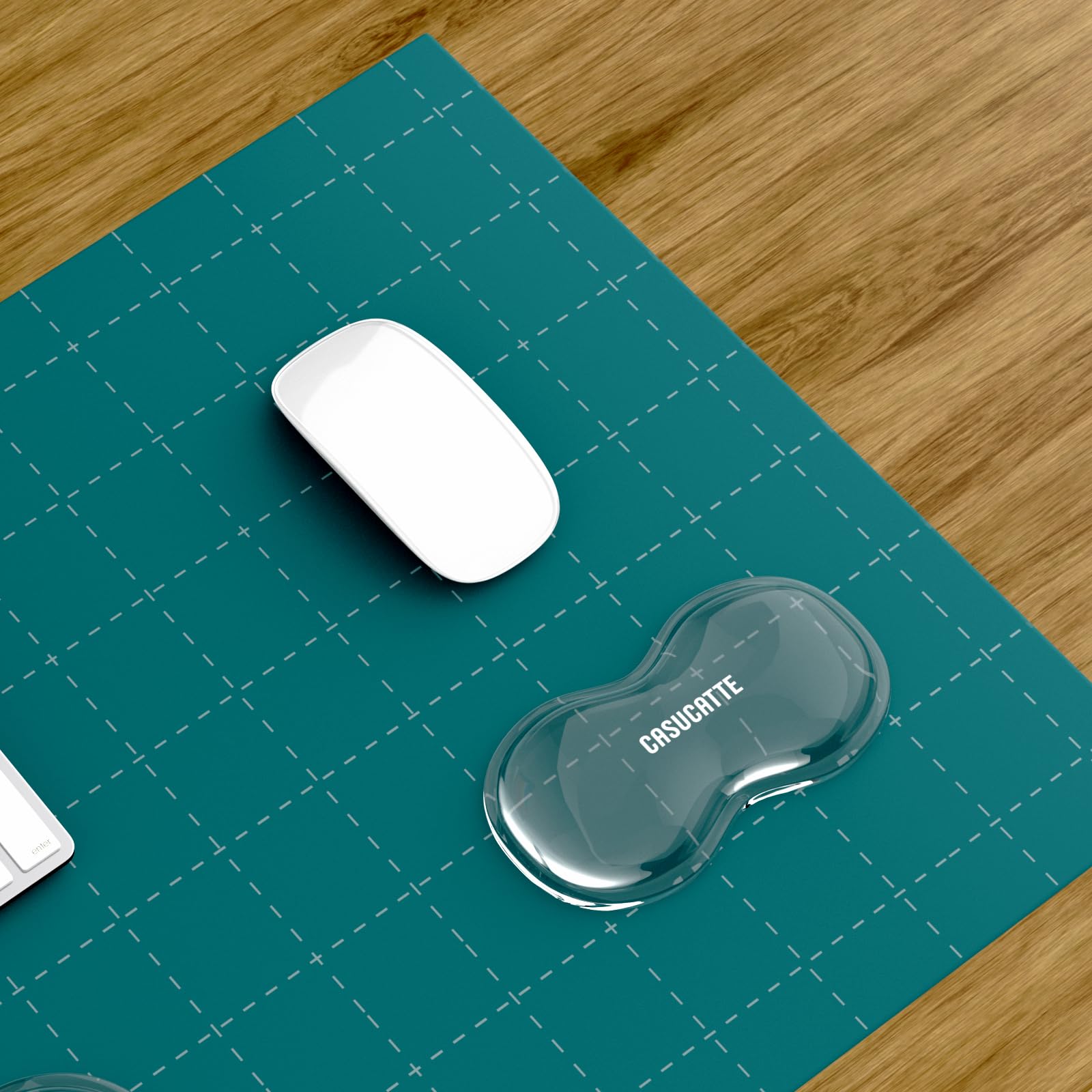 CASUCATTE Clear Gel Mouse Wrist Rest - Ergonomic Non-Slip Wrist Support Pad for Office & Gaming - Soft Comfortable Washable Gel Cushion to Relieve Wrist Pain - Perfect for Computer Work, Typing & Long Gaming Sessions