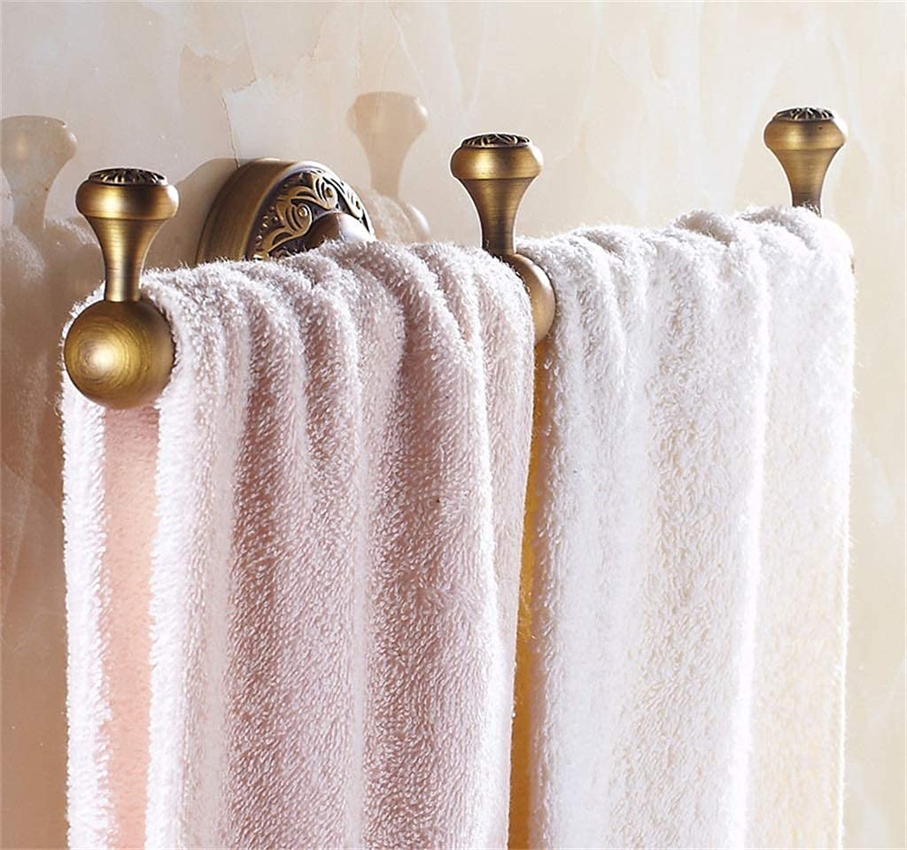 Premium Copper Wall-Mounted Towel Rack - 36cm Single Rod Bathroom Towel Holder for Kitchen, Cloakroom & Bath Storage - Rustproof Space-Saving Hanger for Hand Towels, Robes & Kitchen Linens