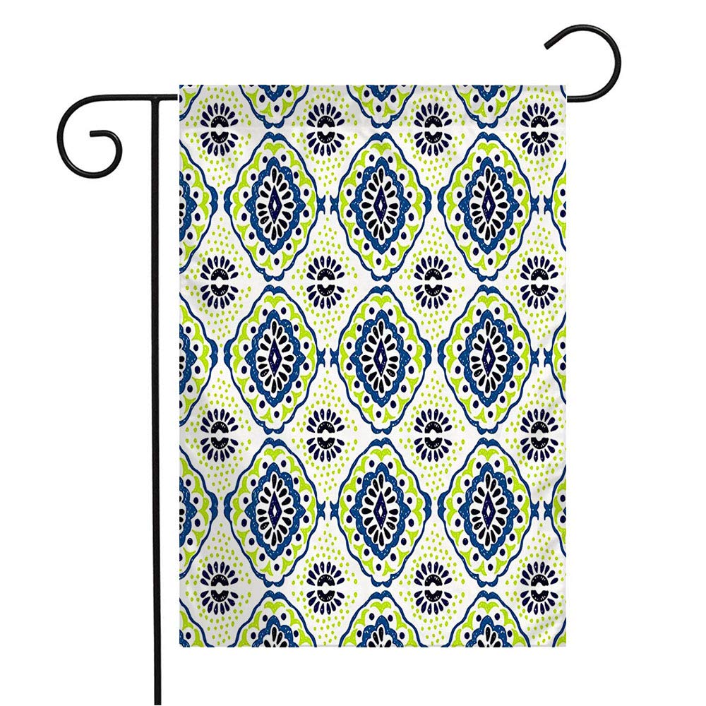 Stylish Ikat Geometric Tribal Garden Flag - 12x18 Inch Aztec Batik Chevron Design for Patio, Lawn & Outdoor Decor - Perfect Seasonal Gift for Home & Garden Enthusiasts | Great for Holidays, Parties & Welcoming Guests