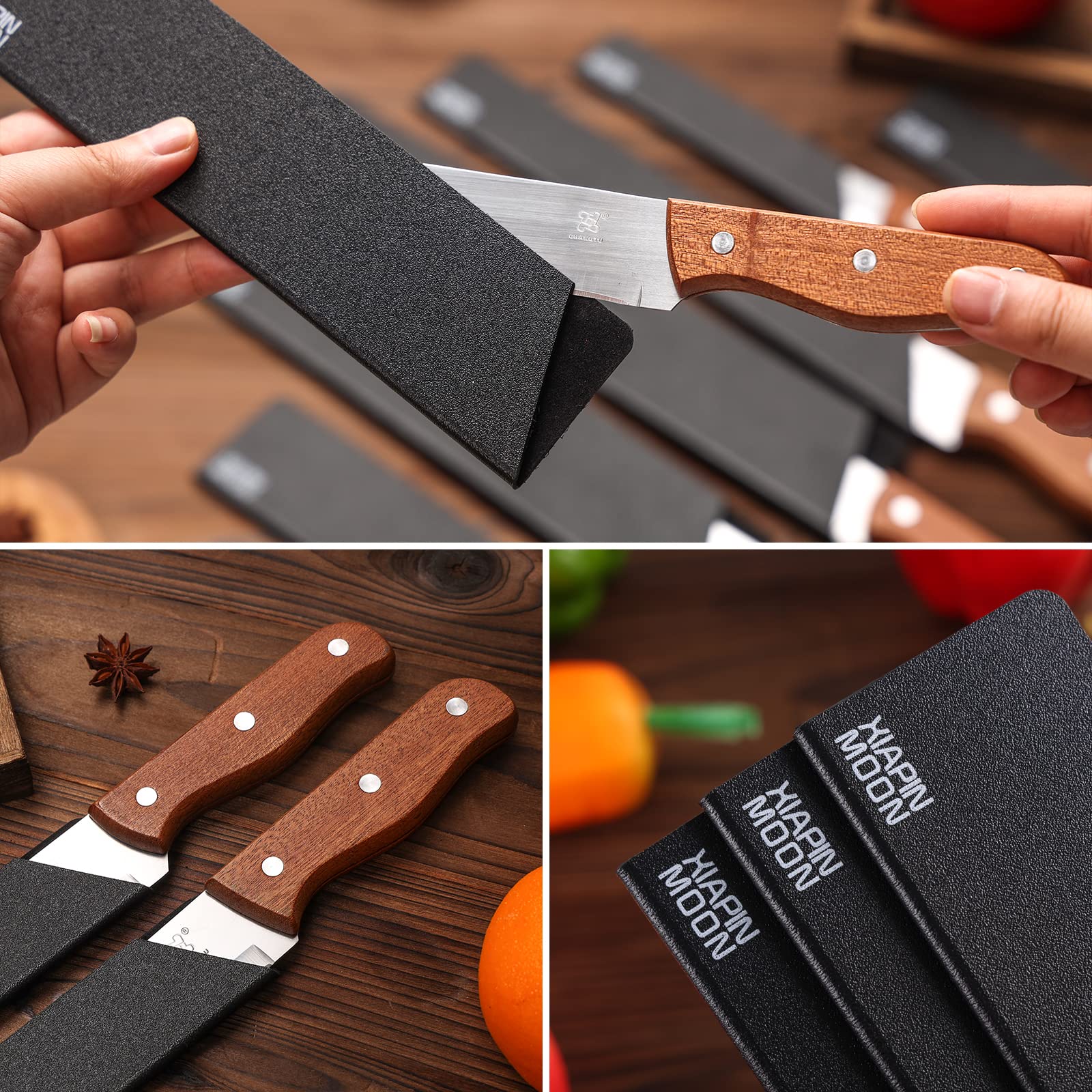10-Piece Universal Knife Guards Set - BPA-Free ABS Plastic with Felt Lining for Extra Protection | Durable, Food Safe Knife Blade Covers (Knives Not Included) | Perfect for Kitchen Storage, Travel & Organization
