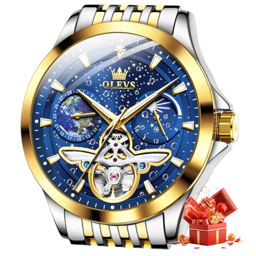 G6705: Two tone strap & blue dial