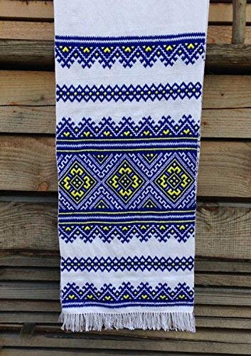 Handmade Ukrainian Embroidered Rushnyk Towel - Traditional Blue & Yellow Folk Art Wedding Gift, Kitchen Decor & Easter Accessory | Perfect for Home Decor, Bridal Showers & Cultural Celebrations