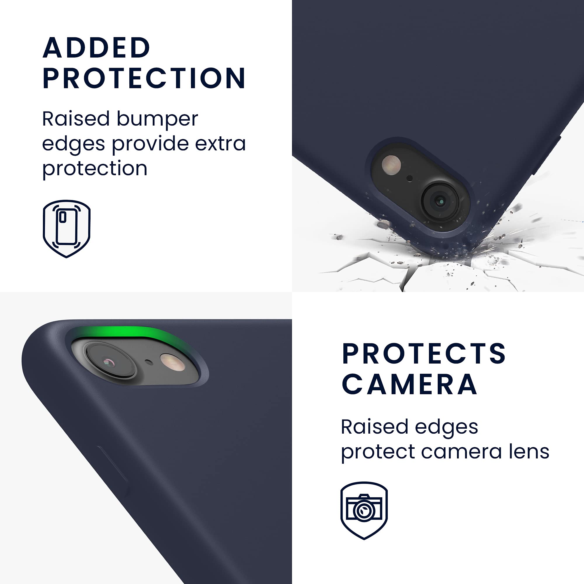 kwmobile Premium TPU Silicone Case for Apple iPhone SE (2022/2020) & iPhone 8/7 - Soft Matte Finish Dark Blue Protective Phone Cover | Slim Fit Shockproof Design for Everyday Use & Outdoor Activities