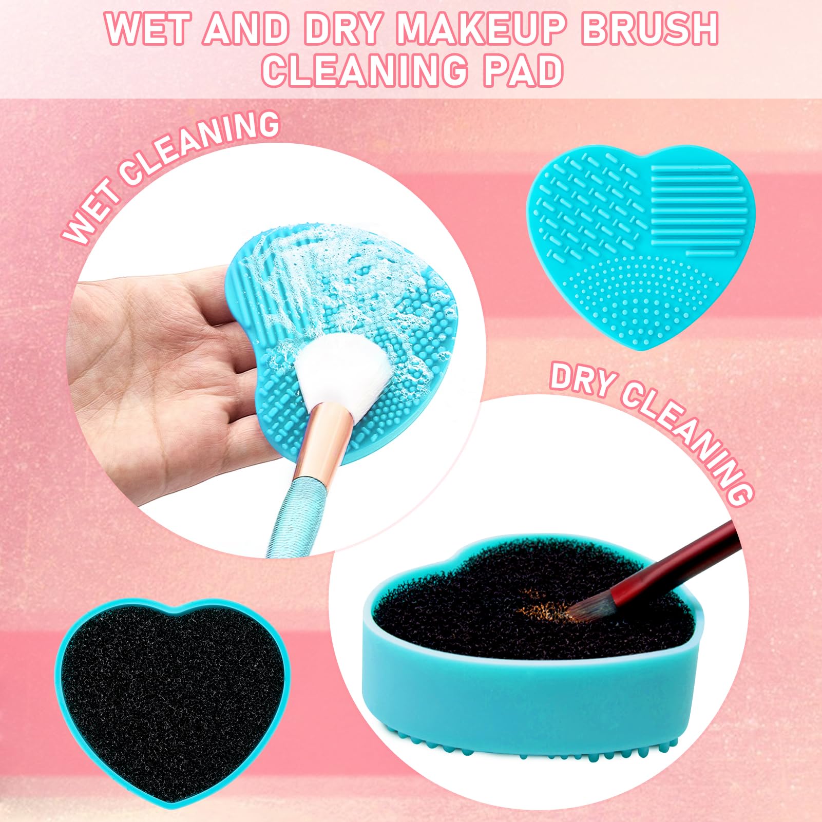 Professional Makeup Brush Cleaner Solution - 6.8 Fl Oz Deep Cleansing Formula for Brushes, Sponges & Puffs | Includes 2 Cleaning Mats | Perfect for Daily Makeup Tool Maintenance & Sanitizing | Ideal Gift for Women & Beauty Enthusiasts | Use for Home Salon, Travel Kit & Professional Makeup Artist Tools