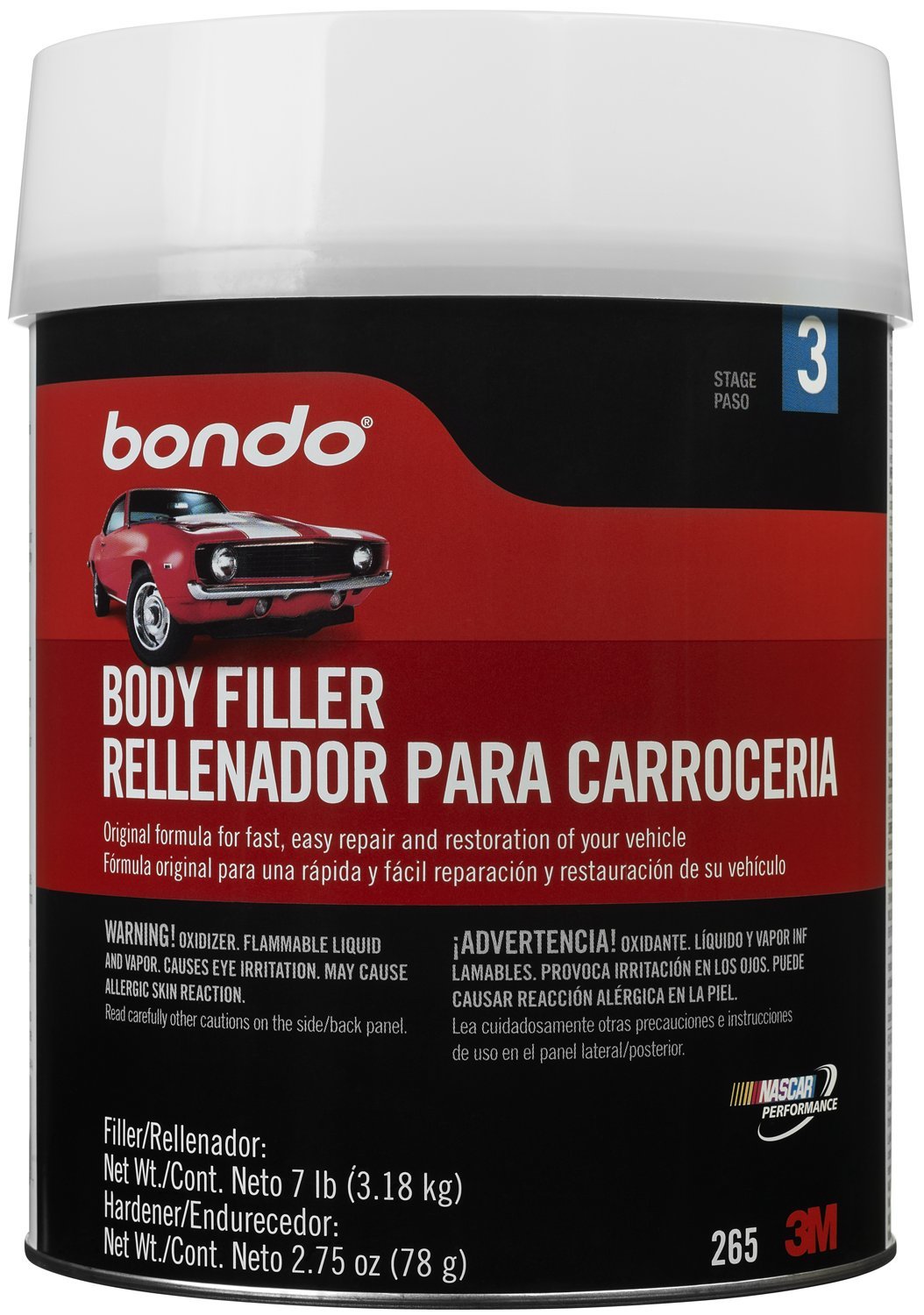 3M 265 Body Filler - 1 Gallon Automotive Repair Kit for Dent & Scratch Repair | Professional-Grade Car Body Filler for DIY Auto Body Restoration