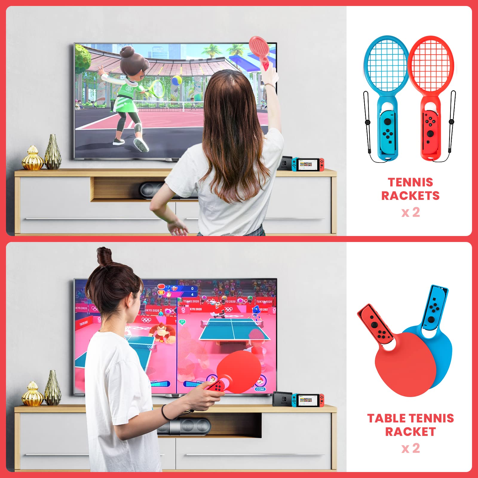 CODOGOY 18-in-1 Nintendo Switch Sports Accessories Bundle with Carry Bag - Compatible with Switch & Switch OLED for Multiplayer Family Games - Perfect for Party Play, Travel & Indoor Sports Fun
