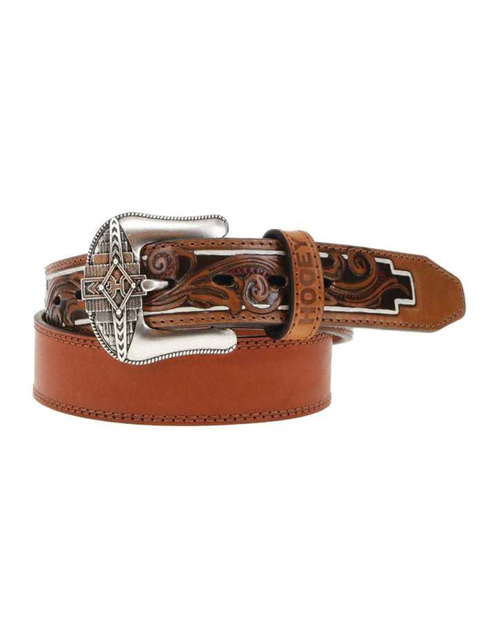 Hooey HMBLT026 Men's Maverick Classic Belt - Genuine Leather, Natural Tan & Red - Perfect for Western Wear, Cowboy Boots & Casual Outfits