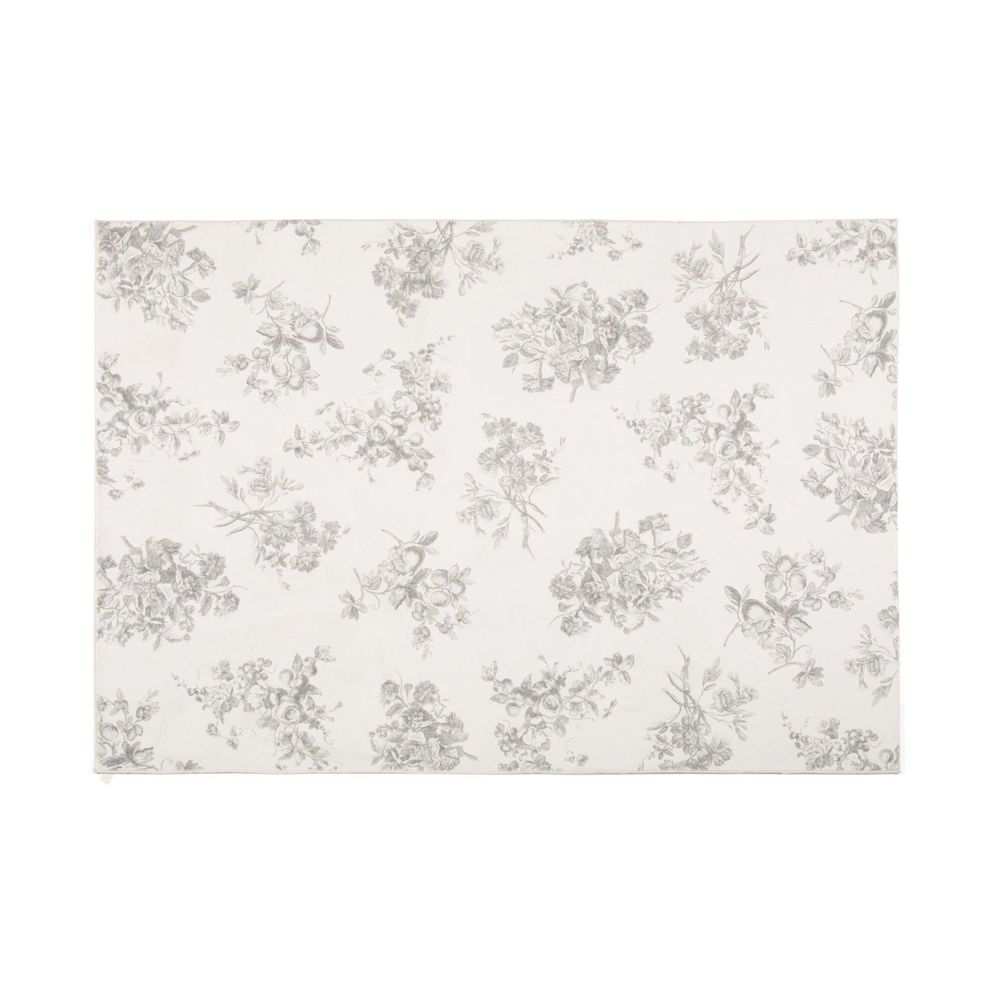 Classic Floral Print Area Rug 6.6x4.6 Feet Light Gray - Perfect for Living Room, Bedroom or Office Decor