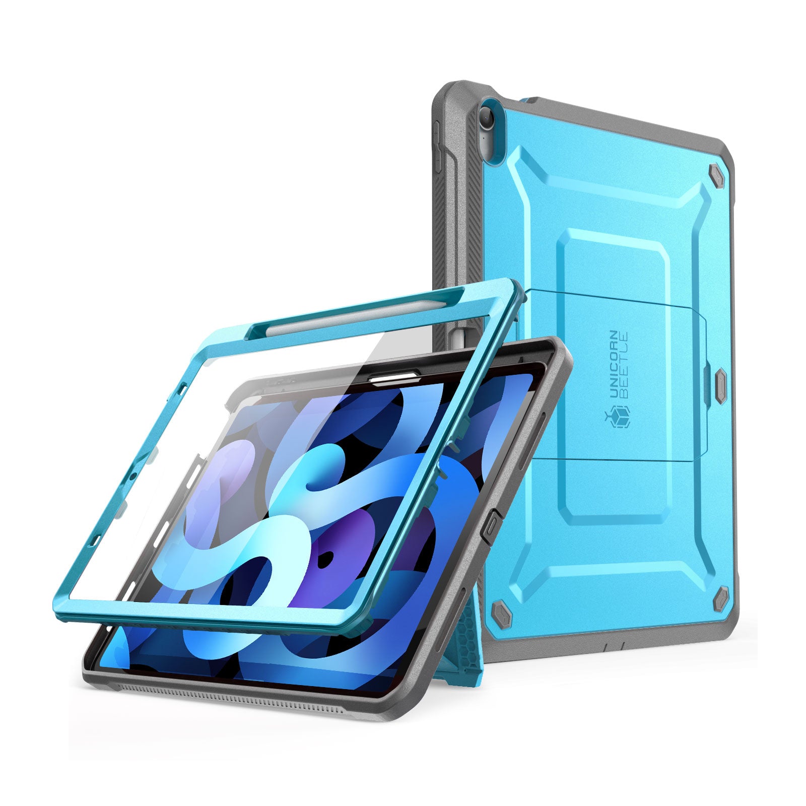 iPad Air 4th & 5th Generation Unicorn Beetle PRO Rugged Case with Kickstand - Shockproof Protective Cover in Blue | Perfect for Outdoor Adventures, Work & Travel
