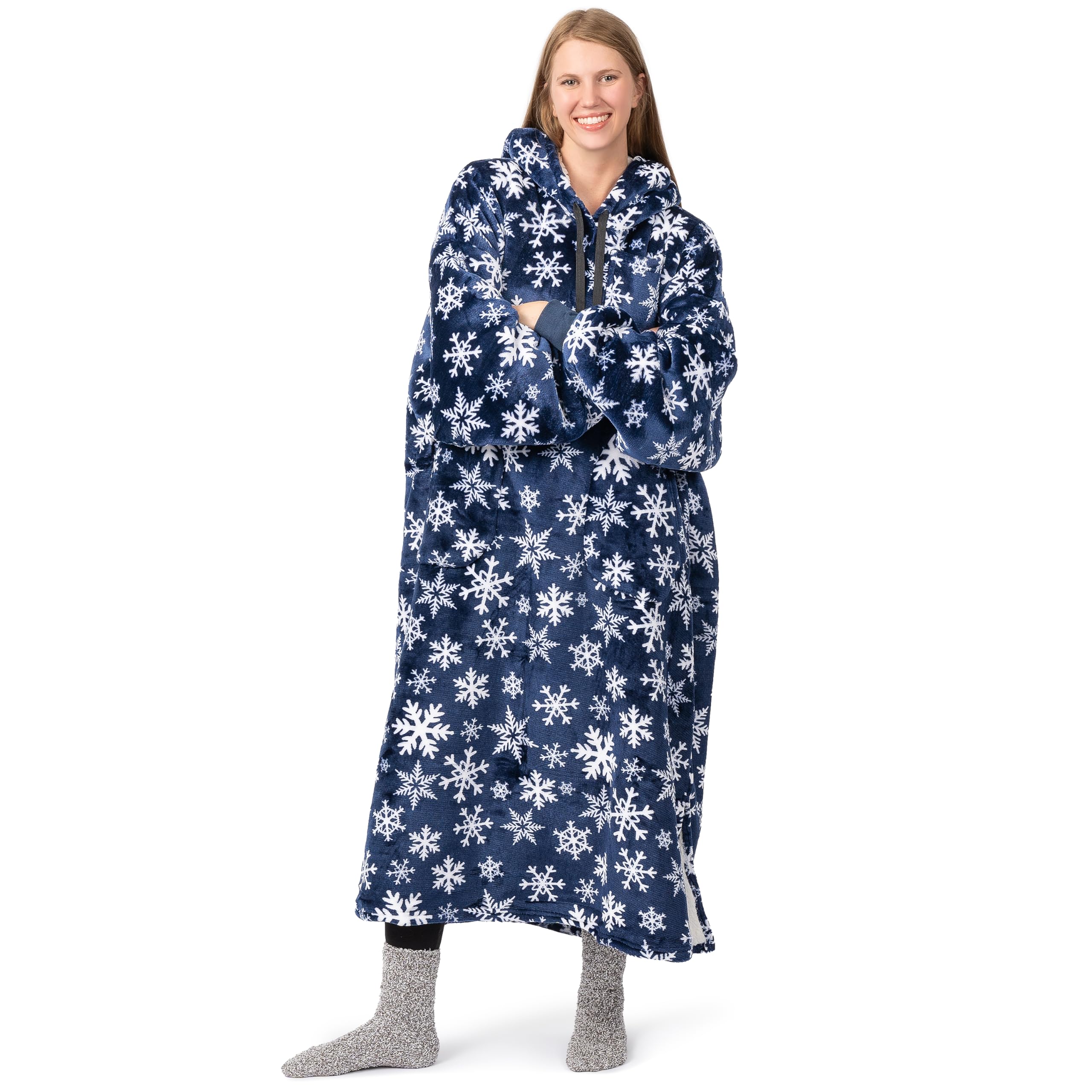 PAVILIA Women's Sherpa Wearable Blanket Hoodie - Oversized Fleece Hooded Sweatshirt Sweater for Men & Women | Cozy Loungewear for Home, Camping & Outdoor Activities
