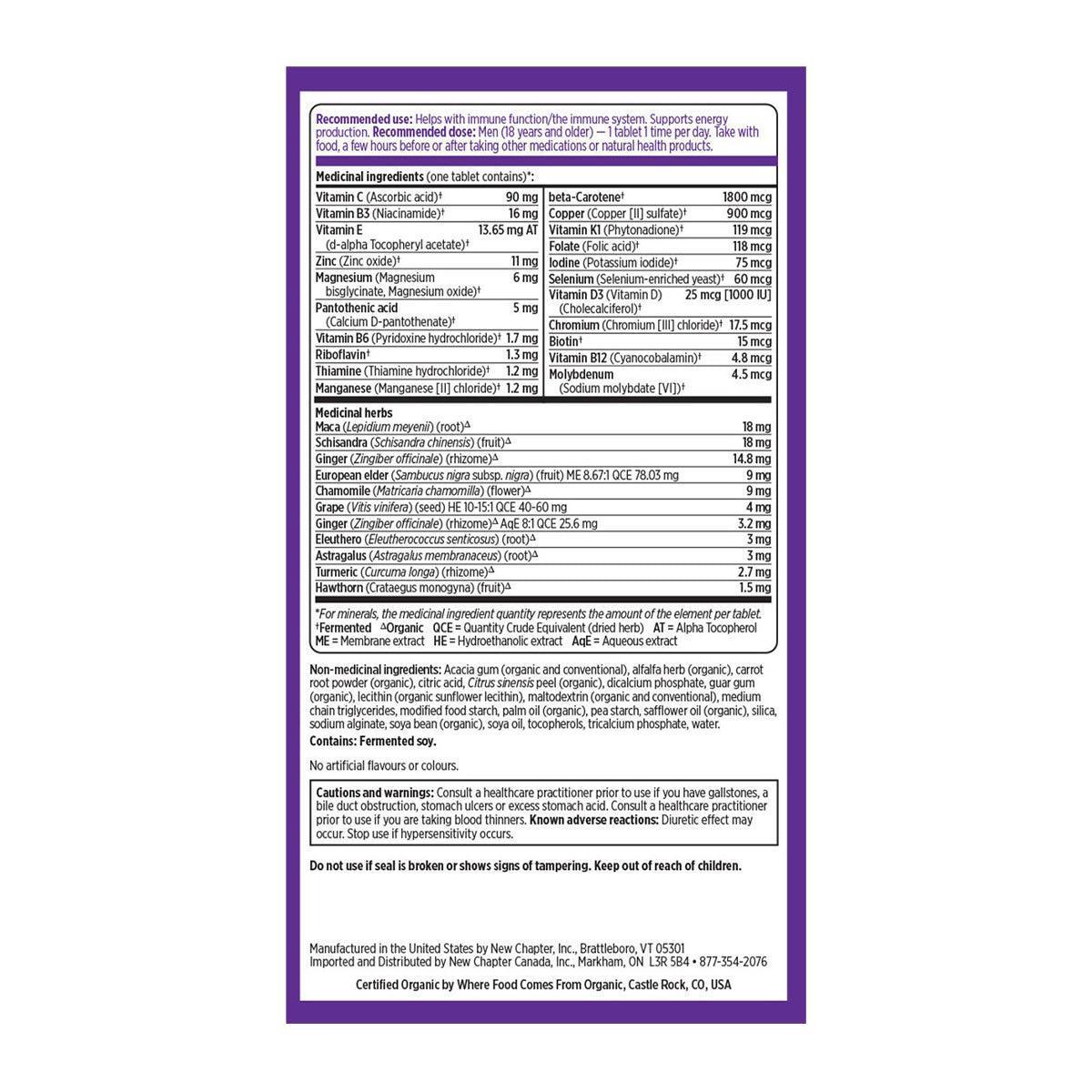 New Chapter Every Man's One Daily Multivitamin 30 Tablets - Men's Complete Multivitamin Supplement with Organic Ingredients - Supports Energy, Immunity & Heart Health (Expires Sep 2025) - Perfect for Active Lifestyles & Daily Wellness
