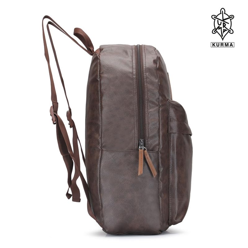 Stylish 14L PU Leather Backpack for Women - Lightweight Laptop Backpack with Bottle Pocket, Perfect for Office, School, Travel & Business (Fits 14