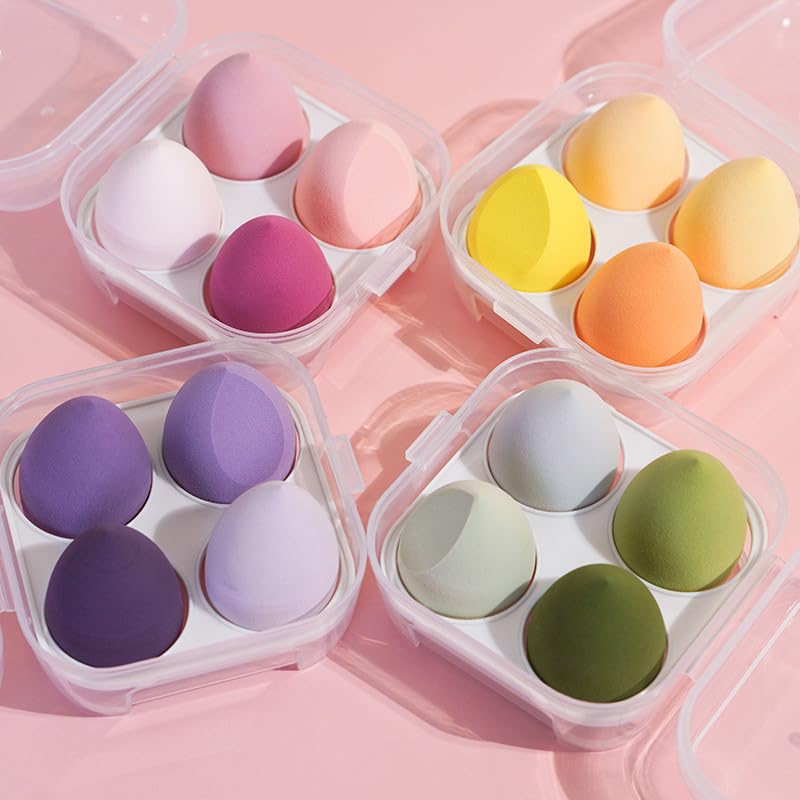 BELLA HARARO 4-in-1 Elastic Soft Makeup Sponge - Beauty Blender with Storage Box for Foundation, Concealer, Powder & Cream - Perfect for Daily Makeup & Professional Use