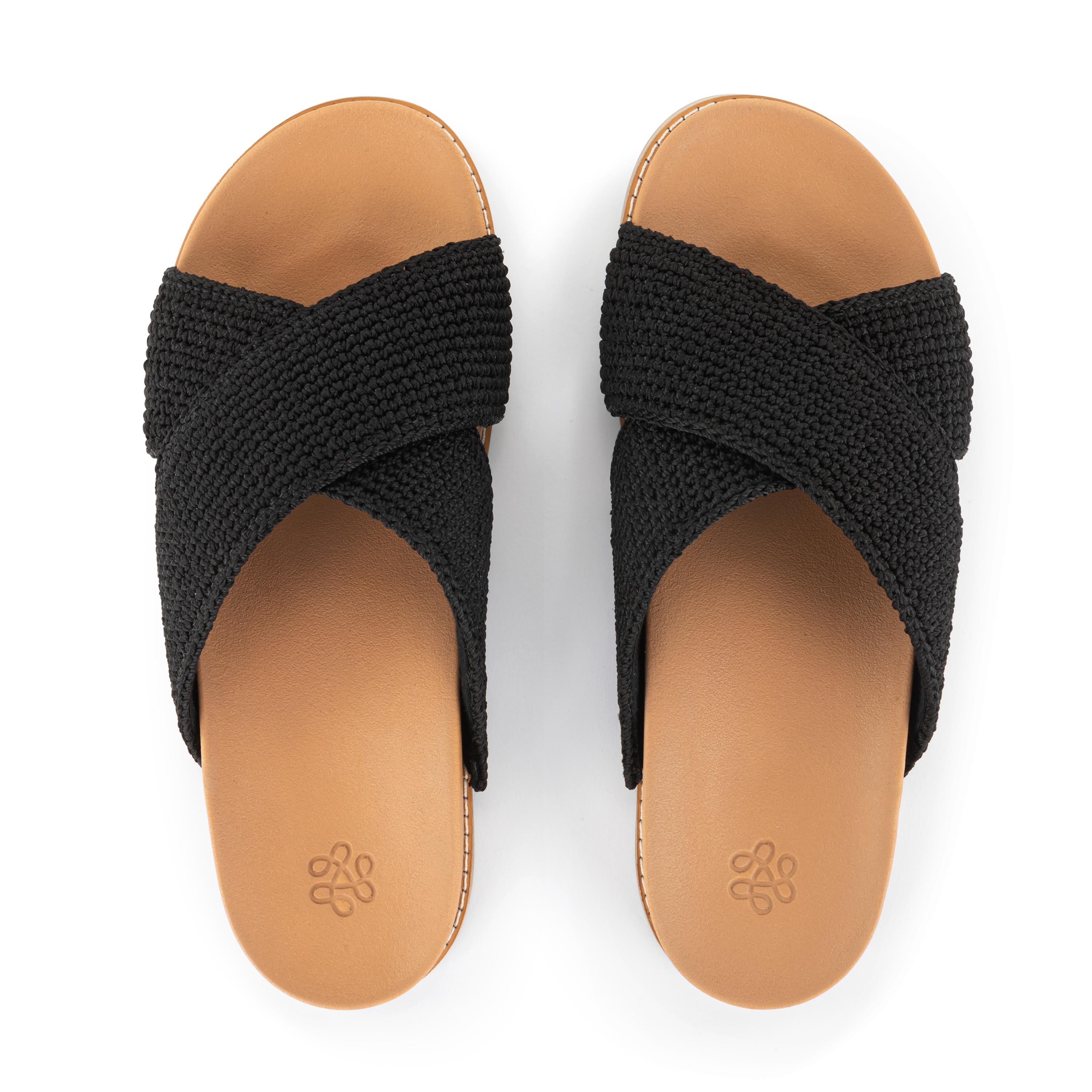 Hand Crochet Penelope Sandal - Comfortable Black Women's Sandals for Beach, Vacation & Summer Outfits