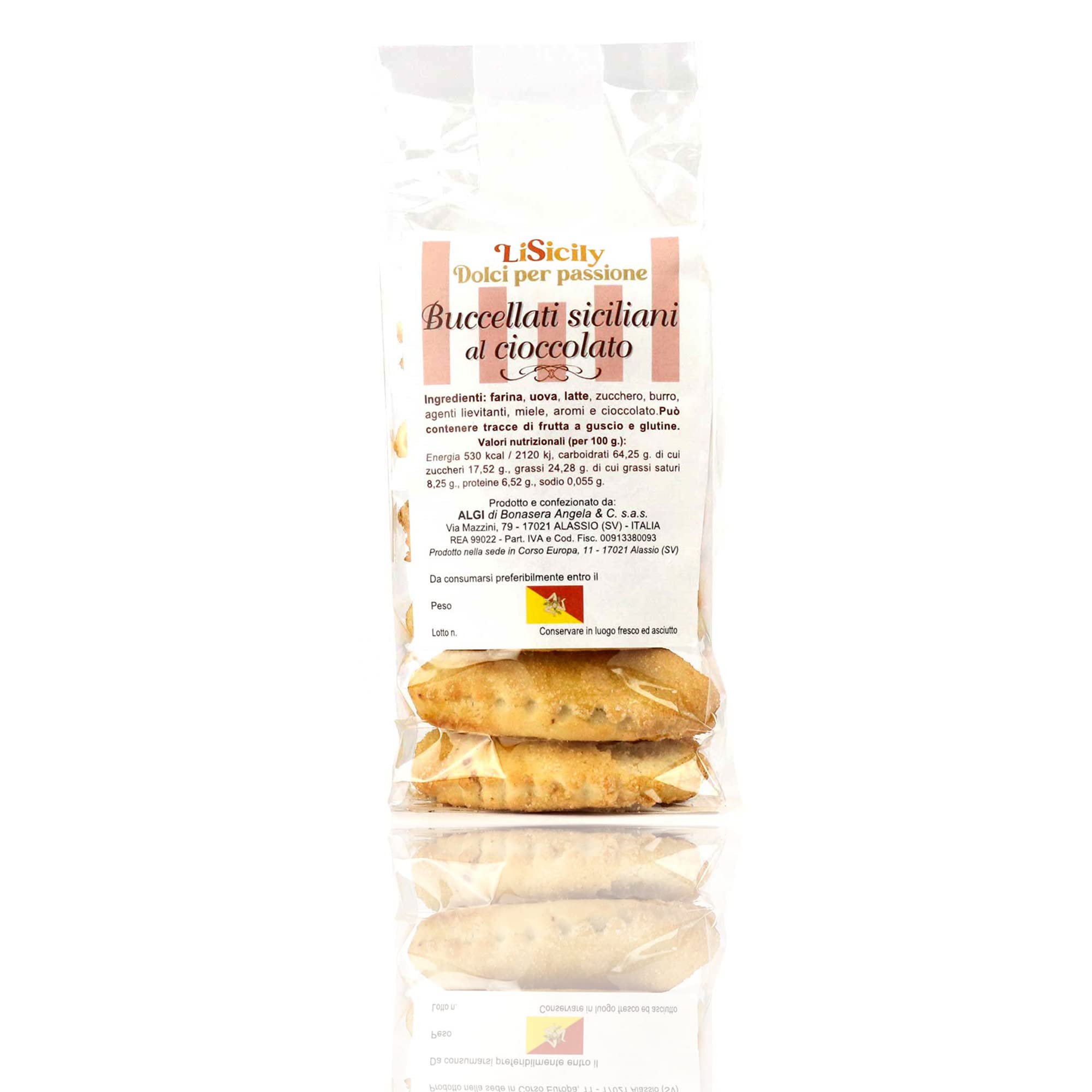 LiSicily - Handmade Chocolate Buccellati Biscotti (500g) - Artisan Italian Shortbread Filled with Chocolate | 100% Natural Ingredients | Perfect for Gifts, Coffee Pairing & Holiday Treats